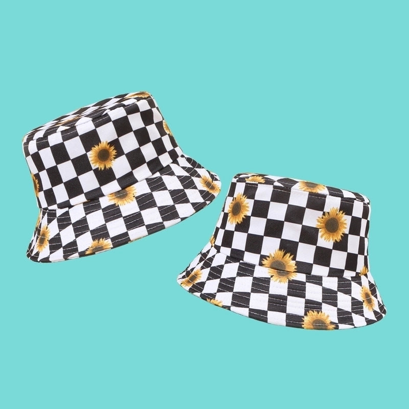 Fashion Daisy Printing Wide Brim Sunshade Fisherman Hat