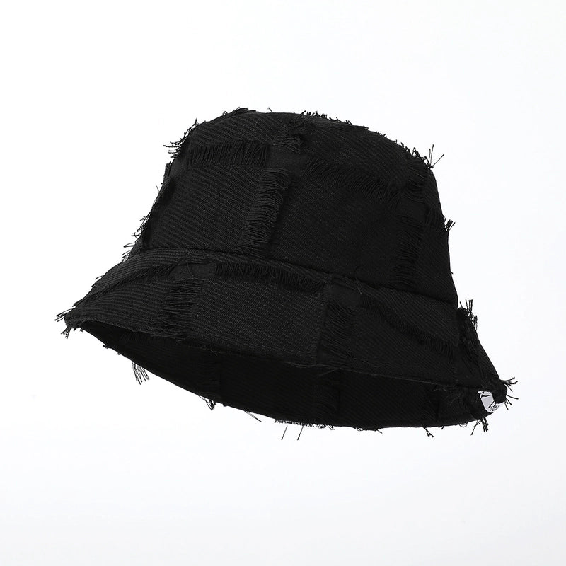 Unisex Casual Minimalist Solid Color Wide Eaves Bucket Hat