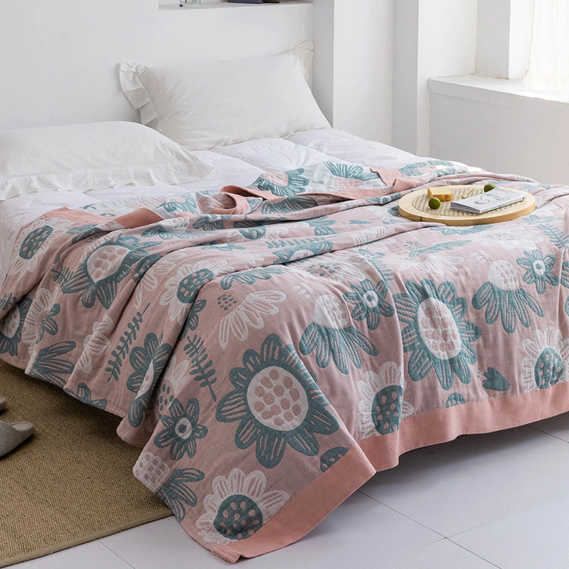 Towel Quilt Pure Cotton Five-Layer Gauze Towel Blanket Four Seasons Office Single Double Nap Blanket Quilt
