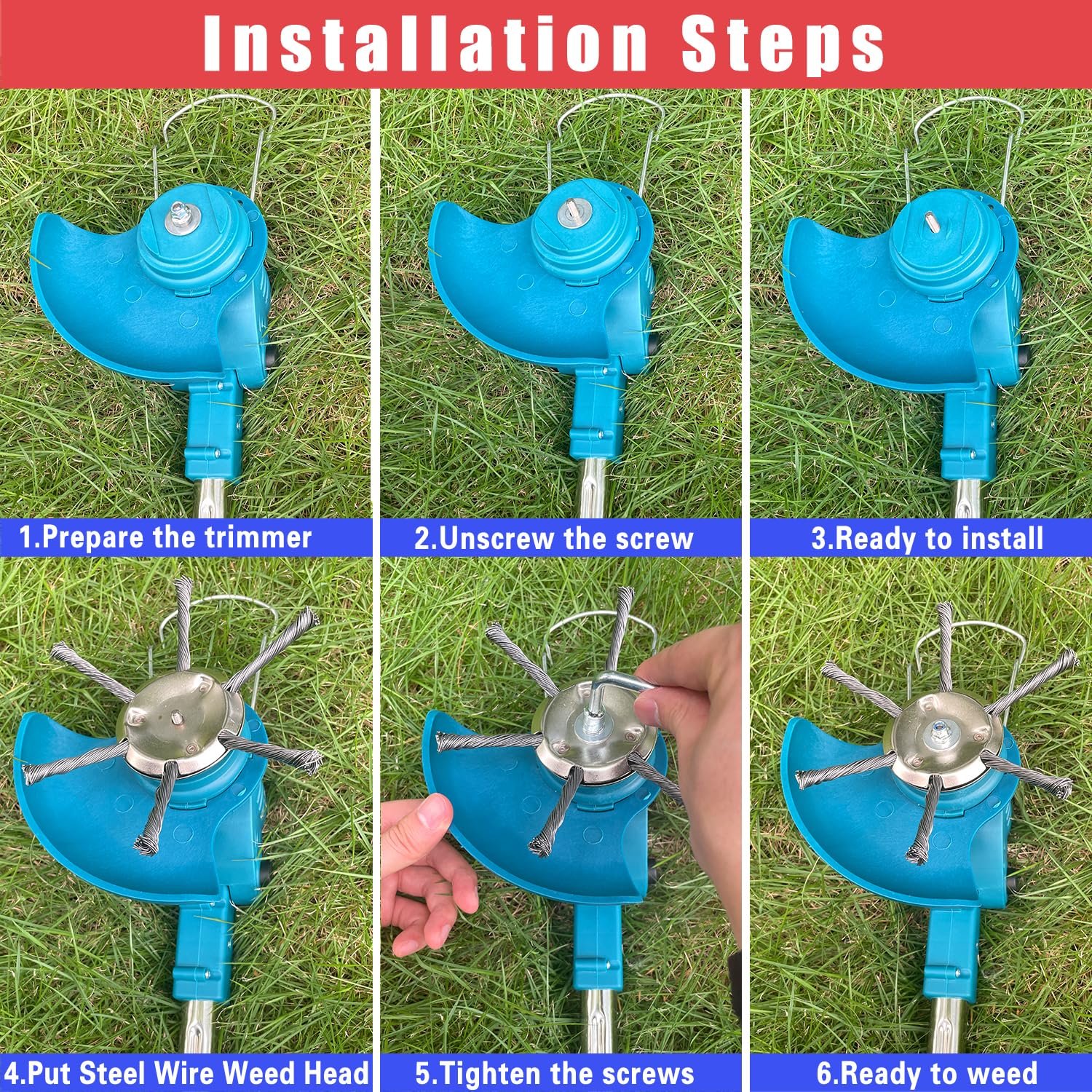 6 inch Steel Wire Weed Brush Cutter Trimmer Head