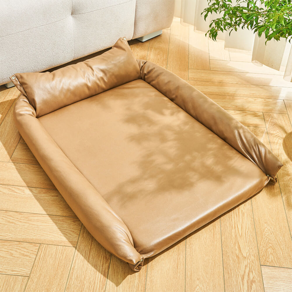 Technical Leather Waterproof Scratch Resistant Large Dog Bed