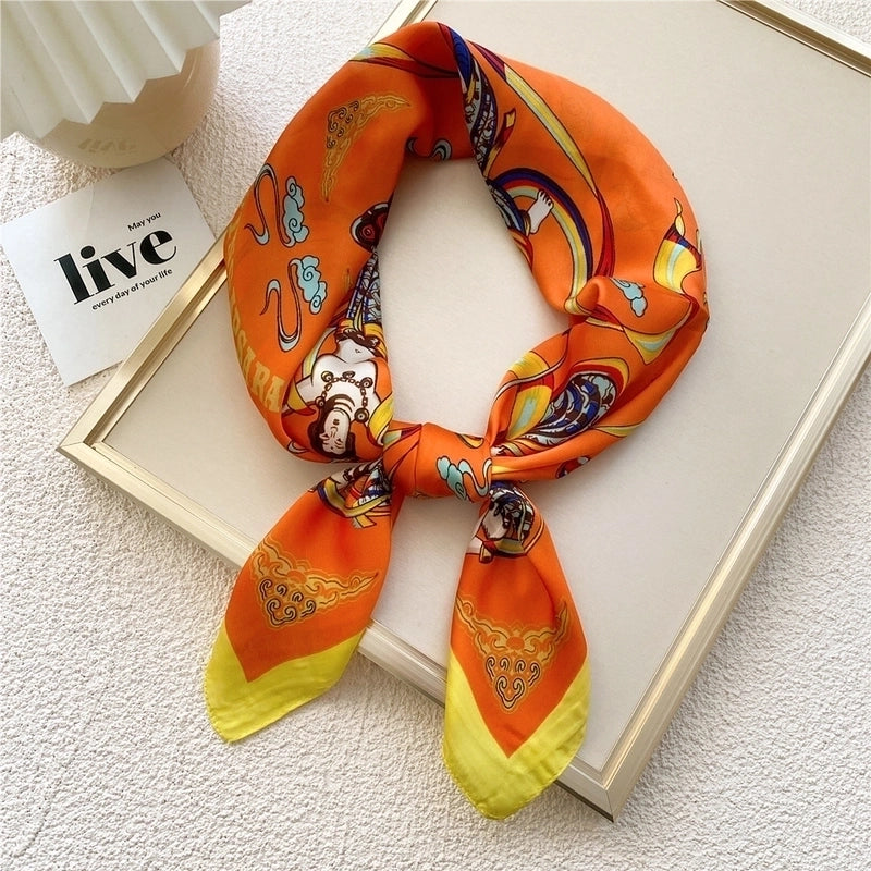 Unisex Sweet Silk Printing Silk Scarf