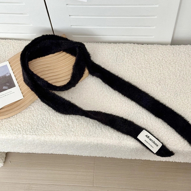 Women's Minimalist Classic Style Solid Color Flannel Scarf