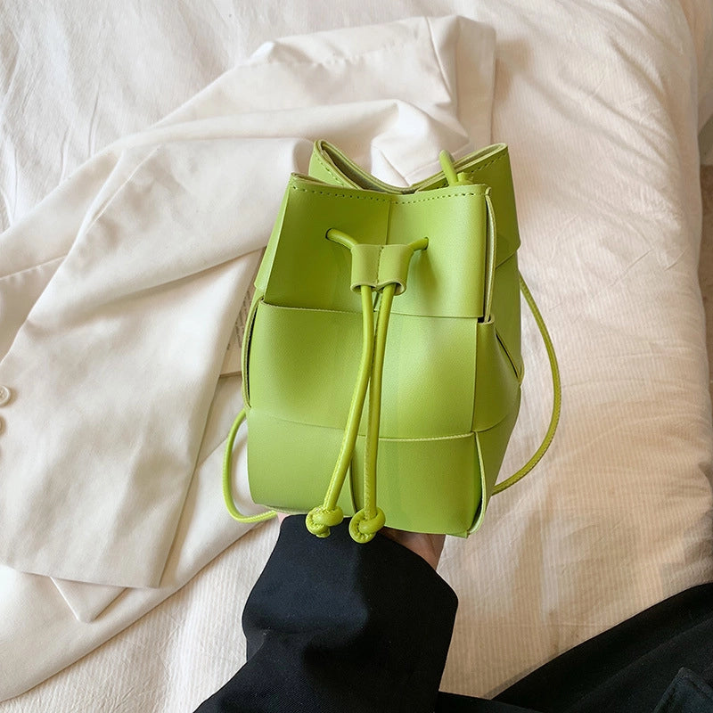 Women's Mini All Seasons Pu Leather Solid Color Classic Style Bucket String Bucket Bag
