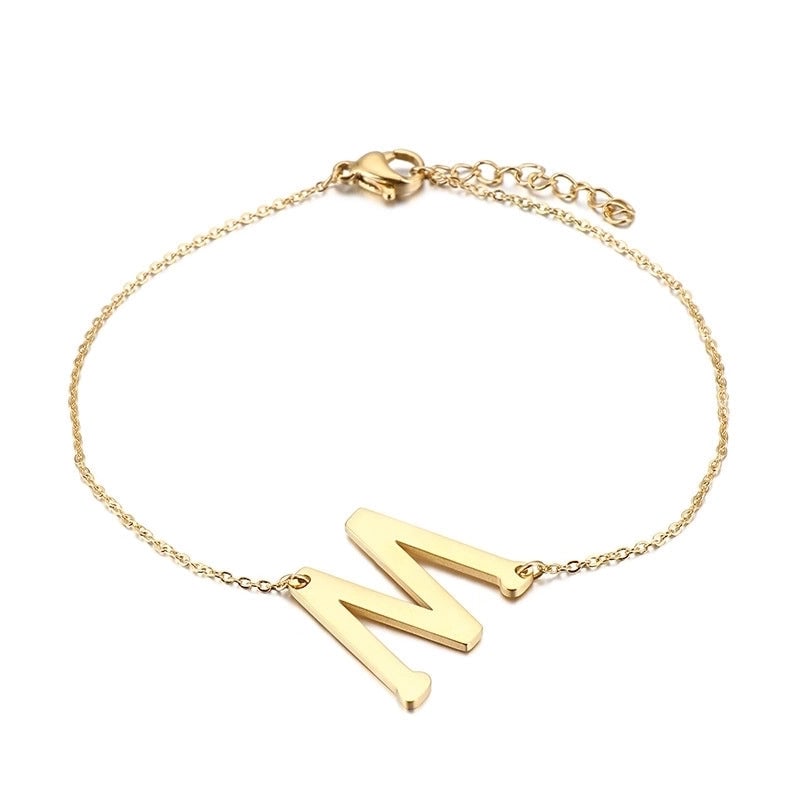 Fashion Letter Titanium Steel 18K Gold Plated Bracelets In Bulk