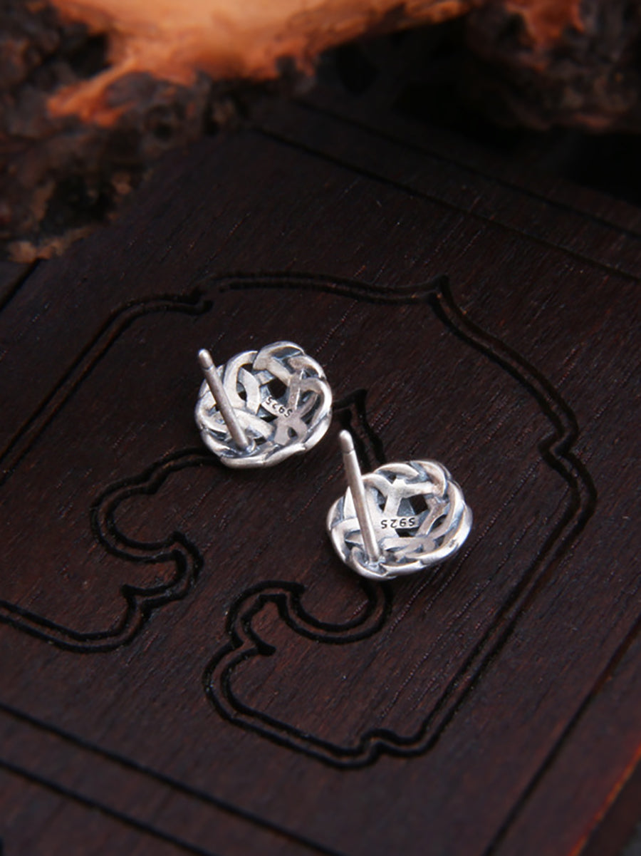 Women Vintage Geometric S925Silver Ear Studs