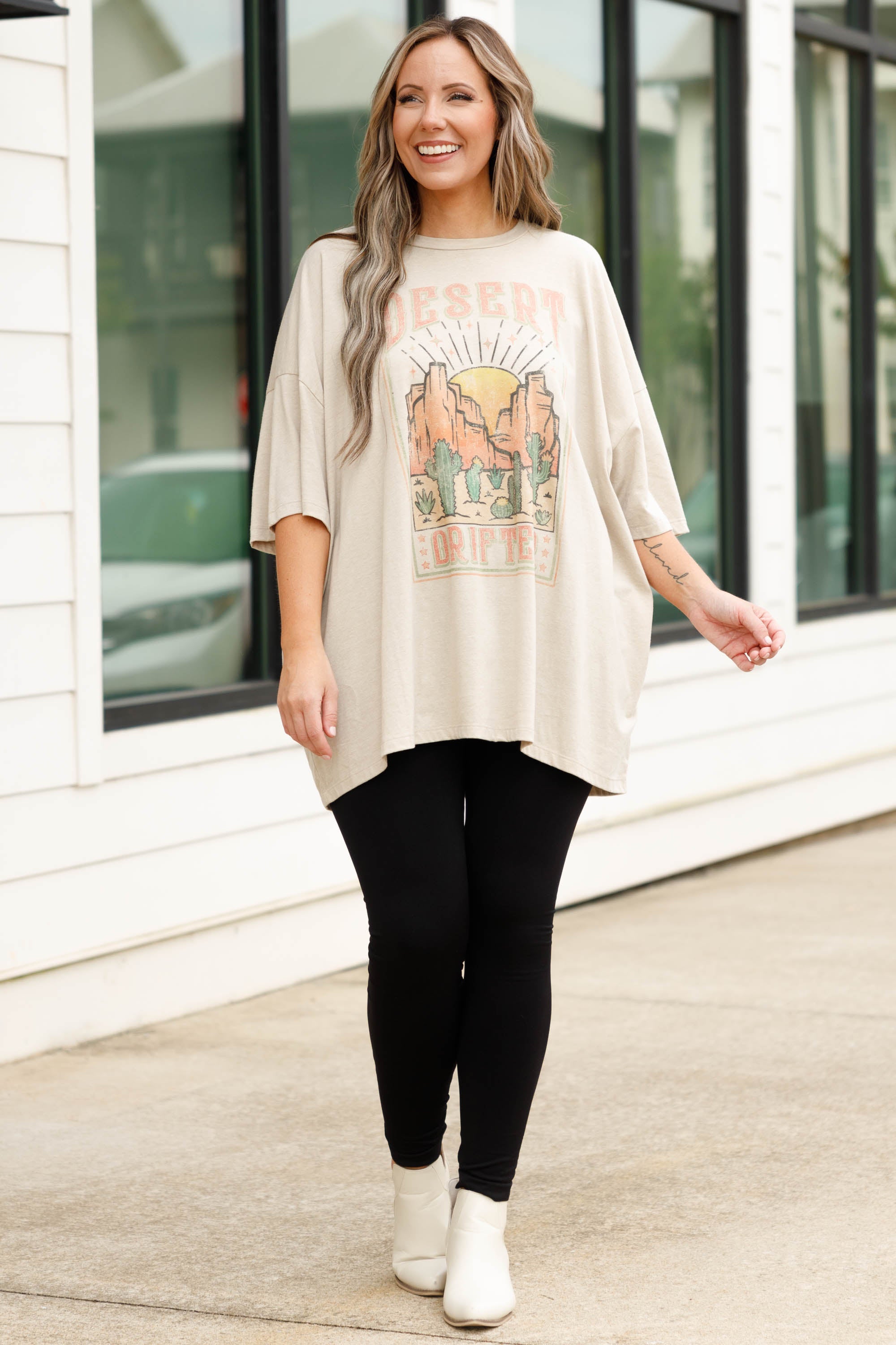 Arizona Plateau Boyfriend Tee. Heather Beige