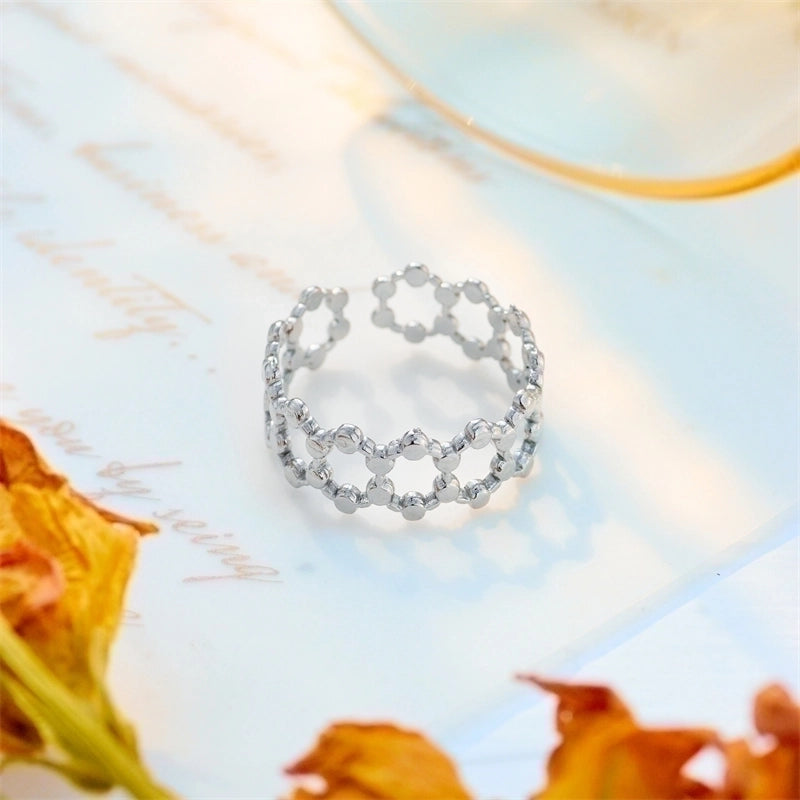 Basic Cross Star 304 Stainless Steel 18K Gold Plated Gold Plated Stainless Steel Rings