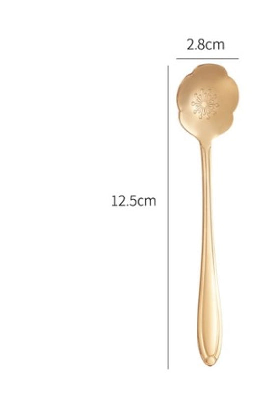 Casual Flower Stainless Steel Spoon