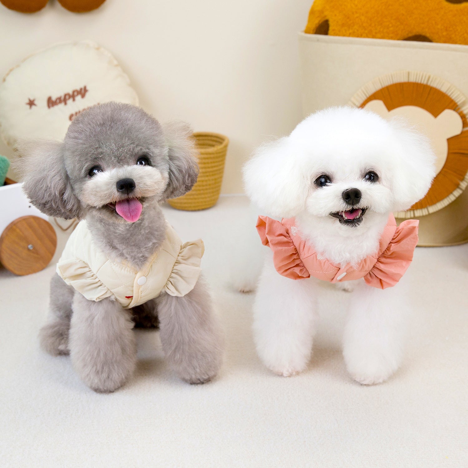 Warm Heart Printed Ruffled Sleeves Harness Jacket