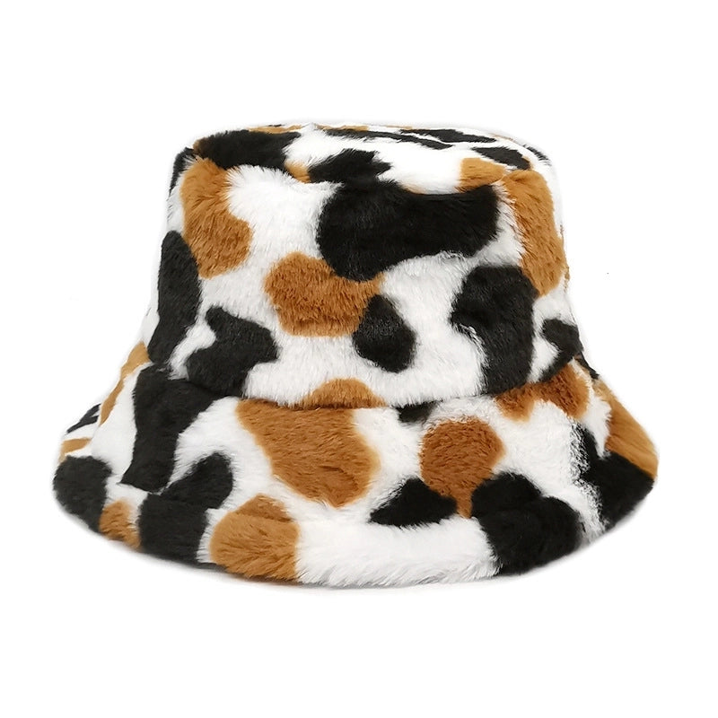 Women's Retro Color Block Big Eaves Bucket Hat