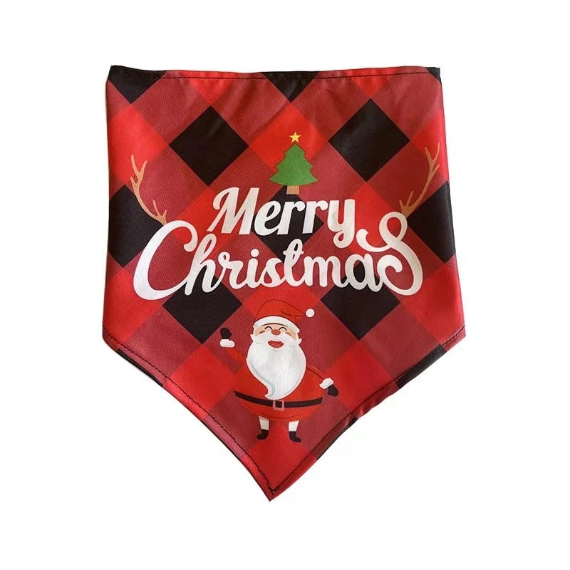 British Style Polyester Christmas Lattice Pet Saliva Towel