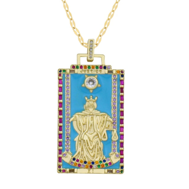Diamond Tarot Card Necklaces