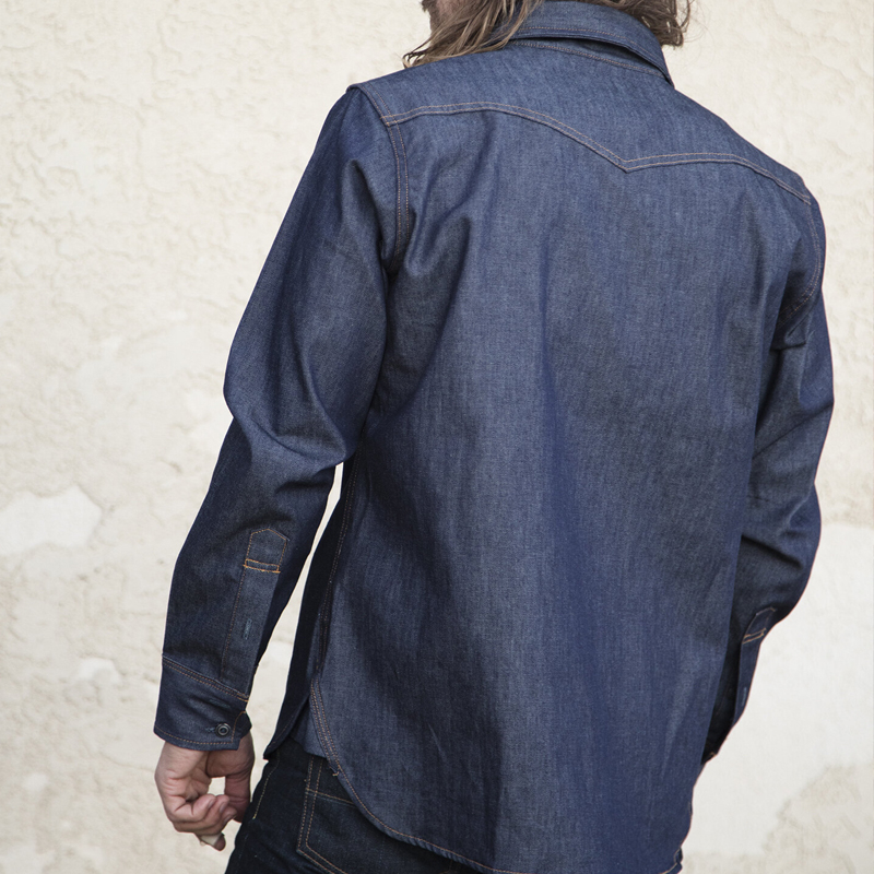 American Vintage Denim Long Sleeve Casual Shirt