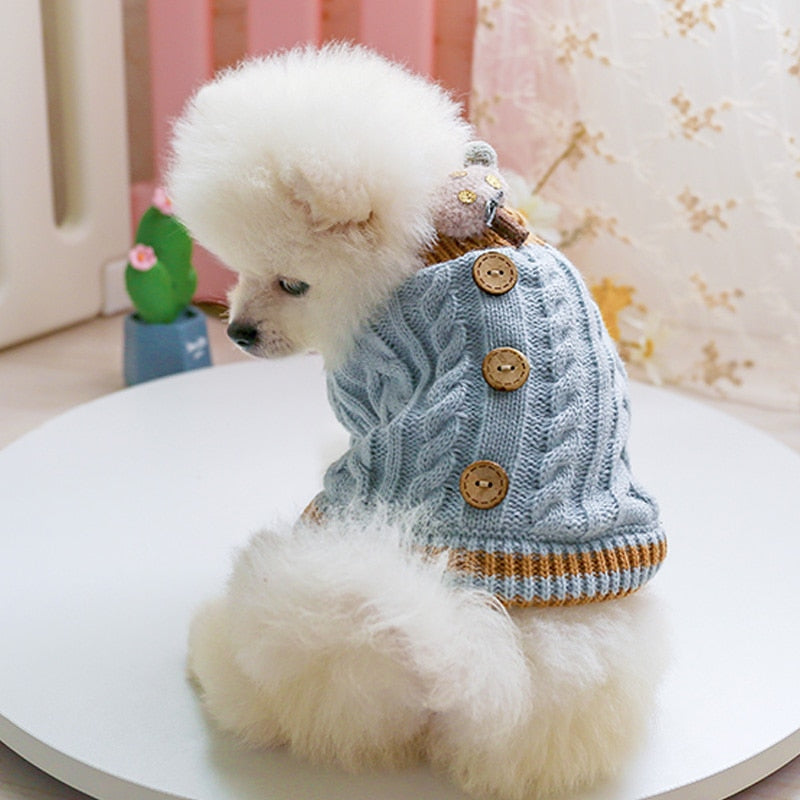 Twisted Button Dog Cat Sweater