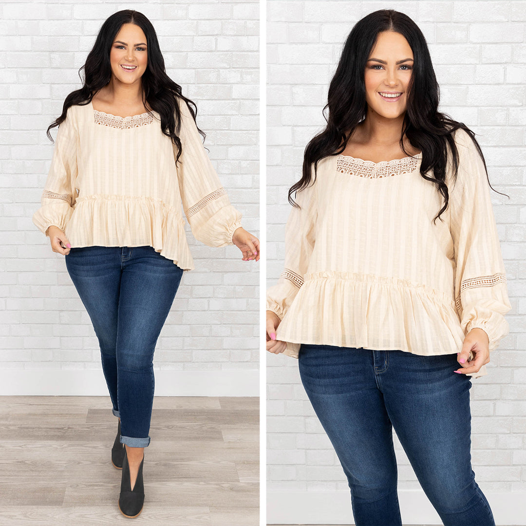 Enchanting Tales Top. Taupe