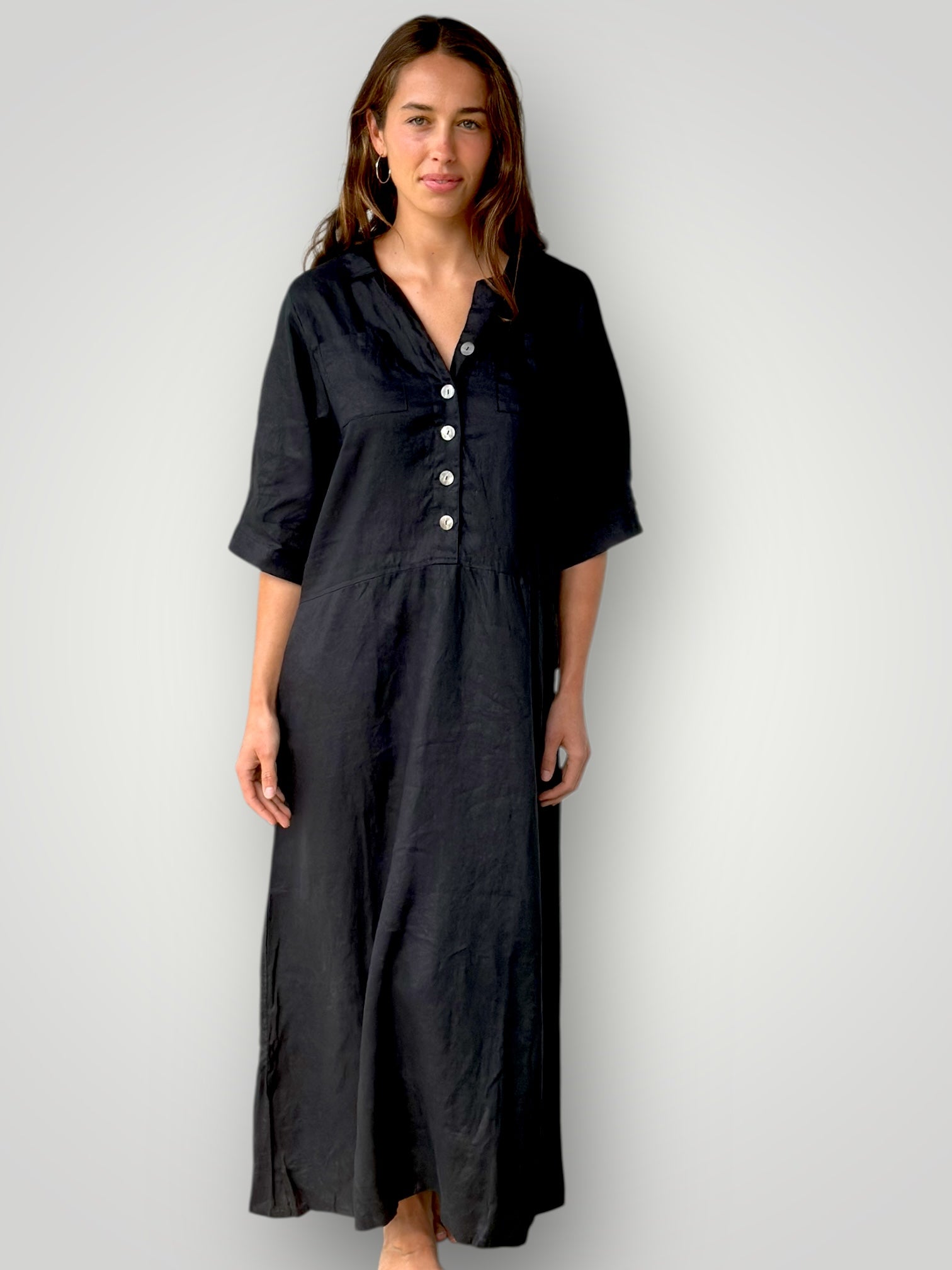 bridget dress - black linen