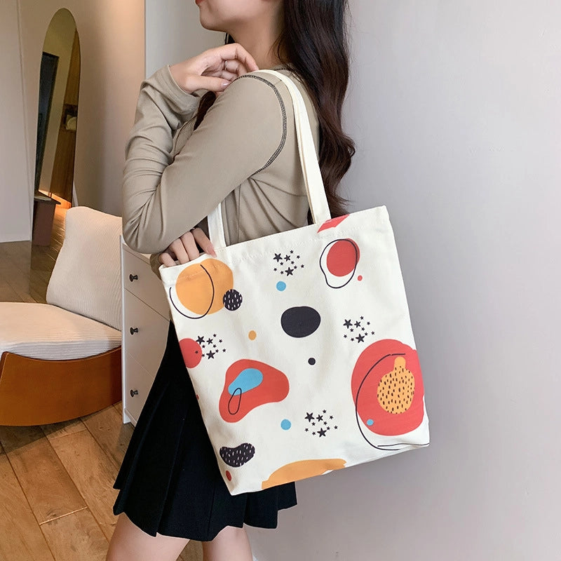 Women's Medium Canvas Cartoon Cute Square Zipper Shoulder Bag