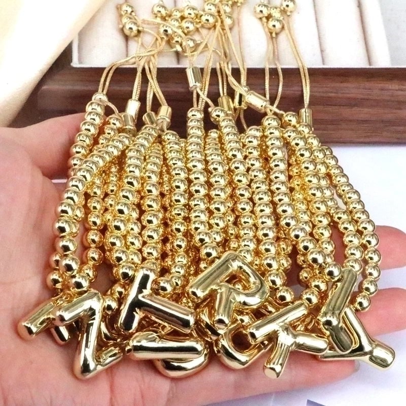 Copper Gold Plated Vintage Style Minimalist Letter Bracelets