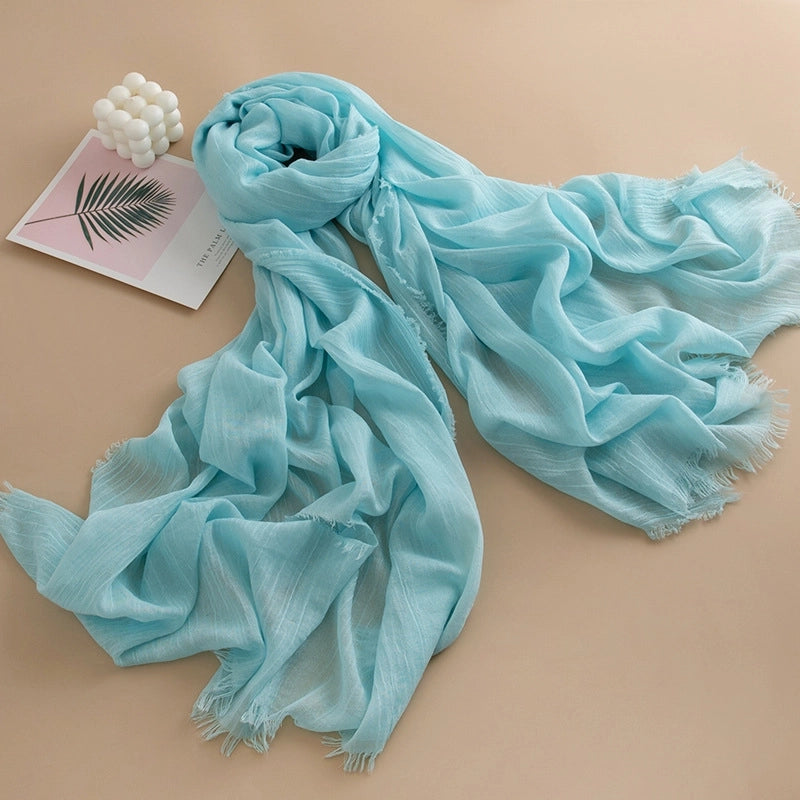 Spring And Summer New Solid Color Thin Scarf High Sense Female All-Matching Long Air Conditioning Shawl Sunscreen Scarf Scarf