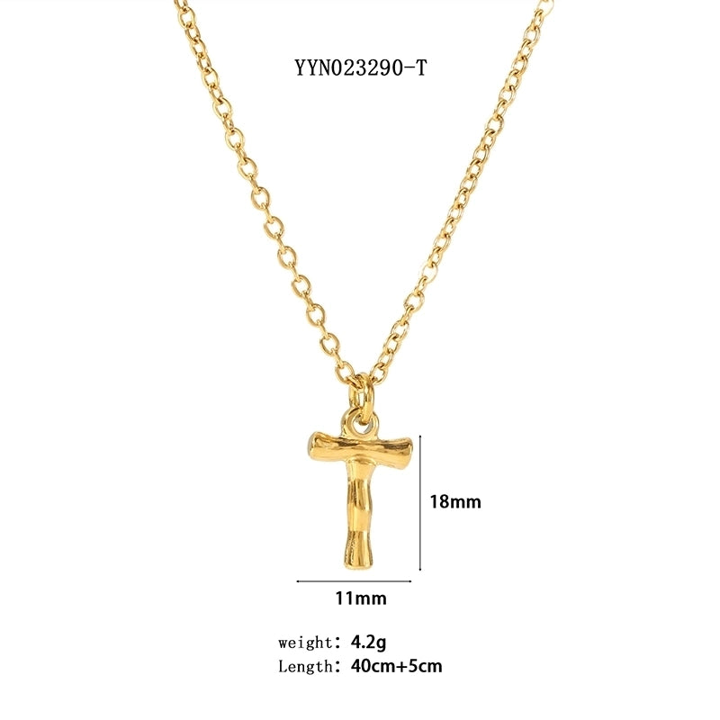 304 Stainless Steel 18K Gold Plated Minimalist Plating Letter Sweater Chain
