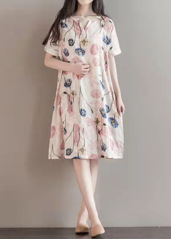 Women o neck large hem cotton quilting clothes Organic Fashion Ideas floral Robe Dresses Summer