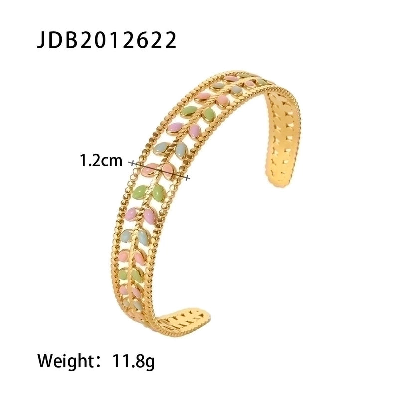 Minimalist Geometric Stainless Steel Zircon Bangle In Bulk