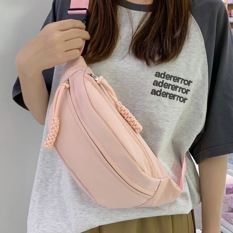 Women's Classic Style Solid Color Canvas Waist Bags
