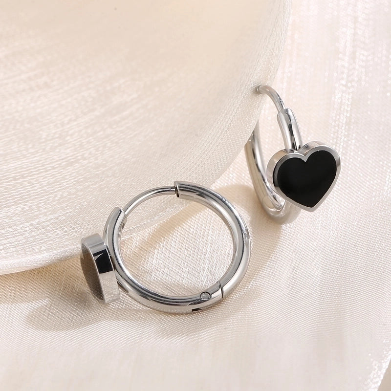 1 Pair Modern Style Minimalist Heart Shape Plating Stainless Steel 18K Gold Plated Hoop Earrings