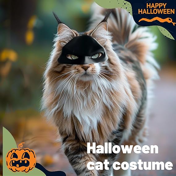 🌟🎃Halloween hot sale-Bat Cat Costume Mask for Cats