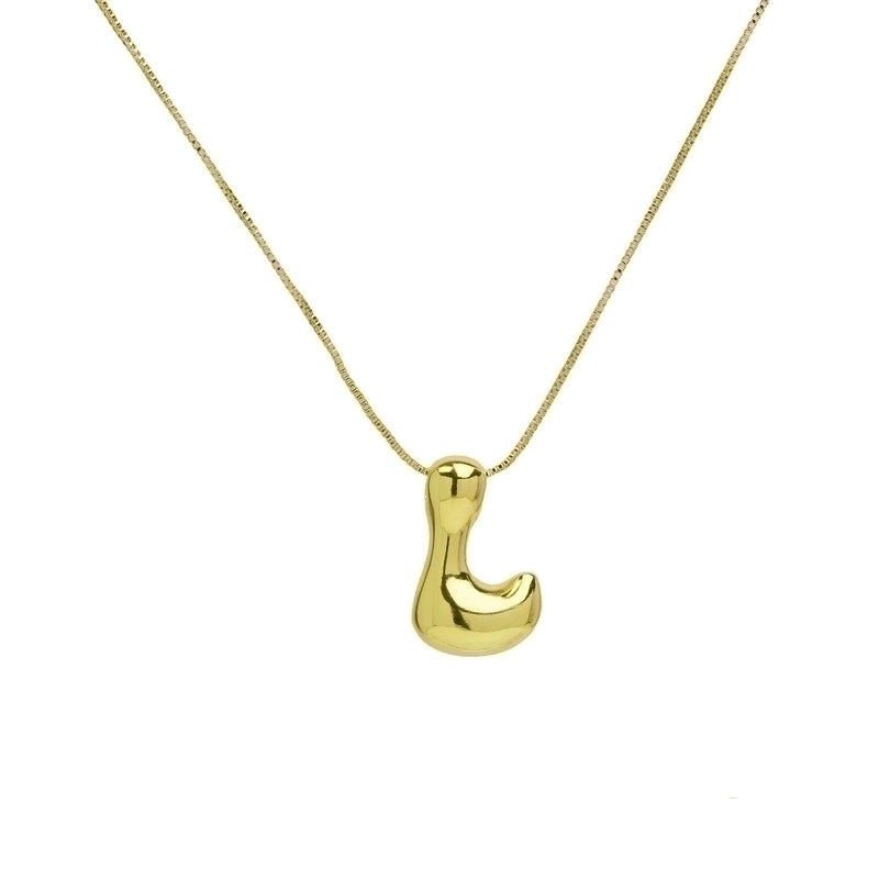 Copper 18K Gold Plated Minimalist Letter Plating Pendant Necklace