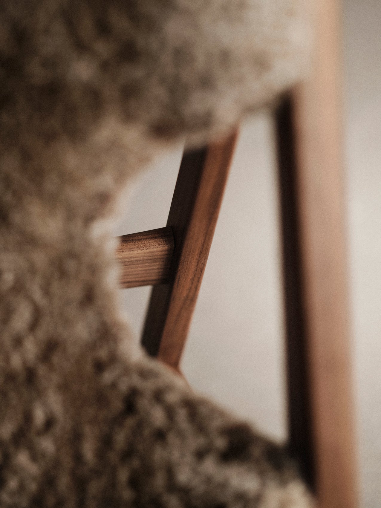Knitting Chair. Sheepskin
