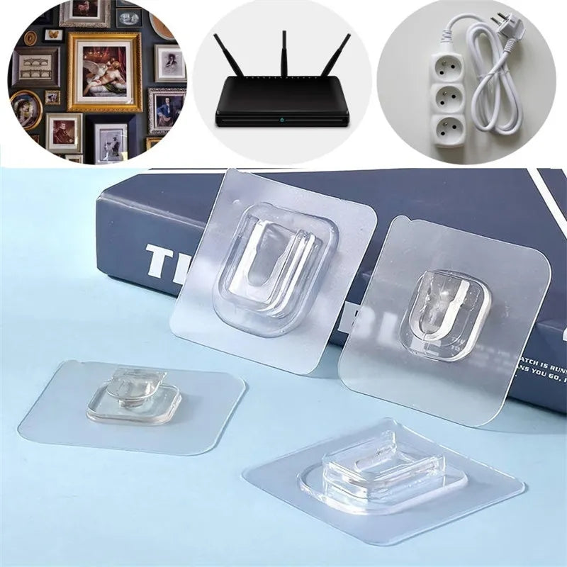 PACK OF 10 DUAL SIDED ADHESIVE WALL HOOKS