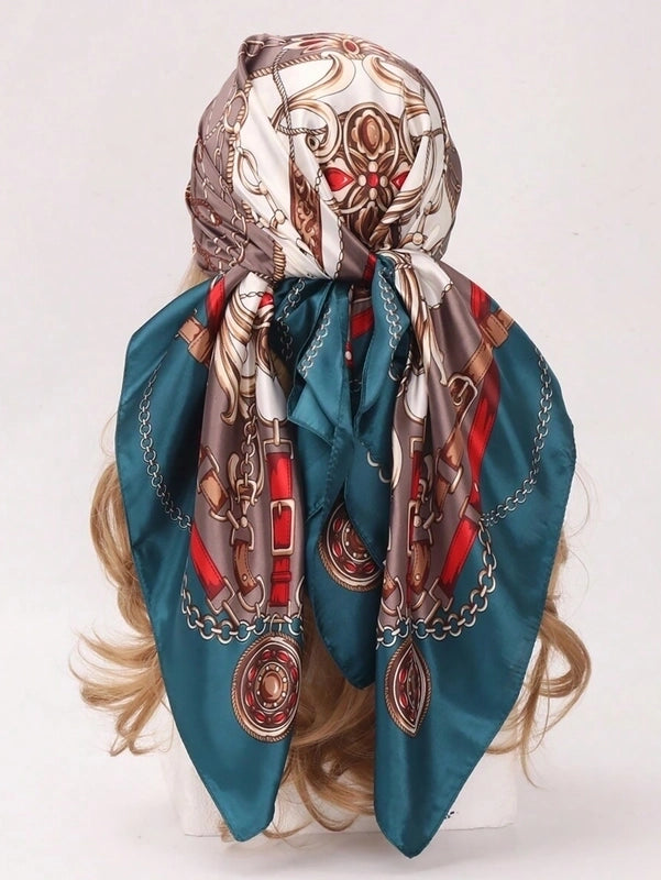 Women's Casual Vacation Streetwear Ditsy Floral Satin Printing And Dyeing Printing Dyeing Kerchief Bandanas