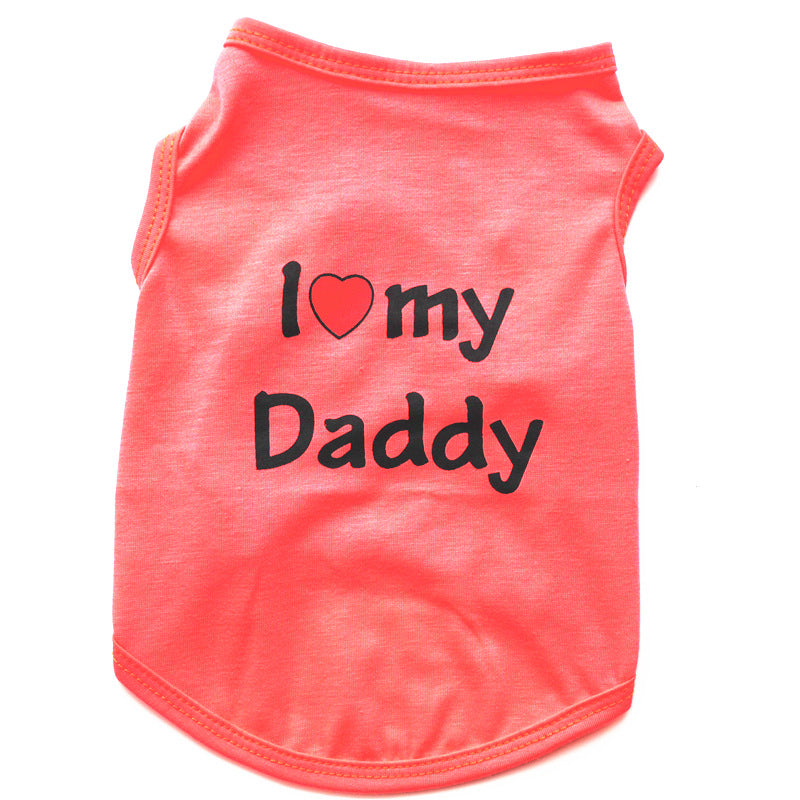 Letter Printed Cotton Dog Vest