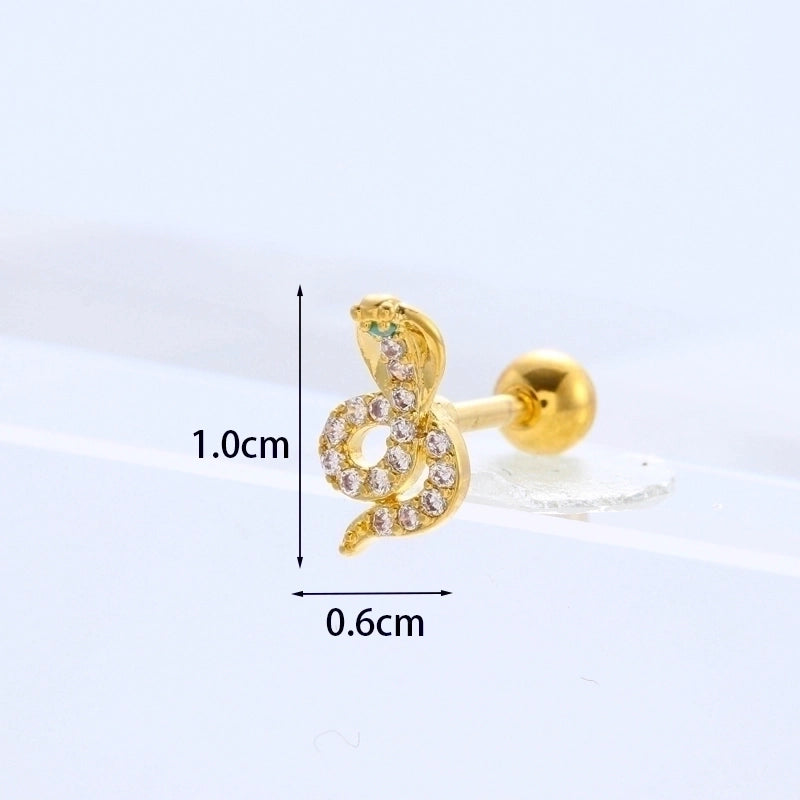 Ear Cartilage Rings & Studs Fashion Geometric Copper Plating Artificial Gemstones