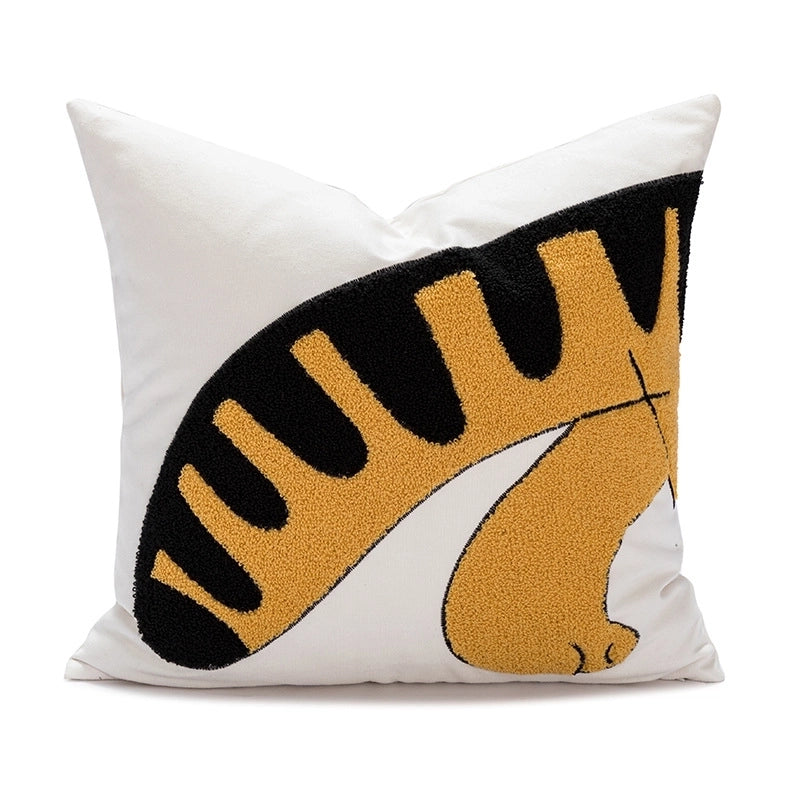 Retro Abstract Painting Tiger Cotton Plush Pillow Cases