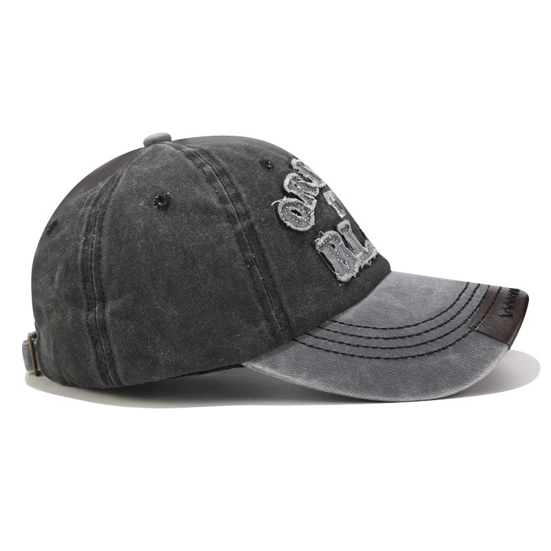 Unisex Retro Letter Curved Eaves Baseball Cap