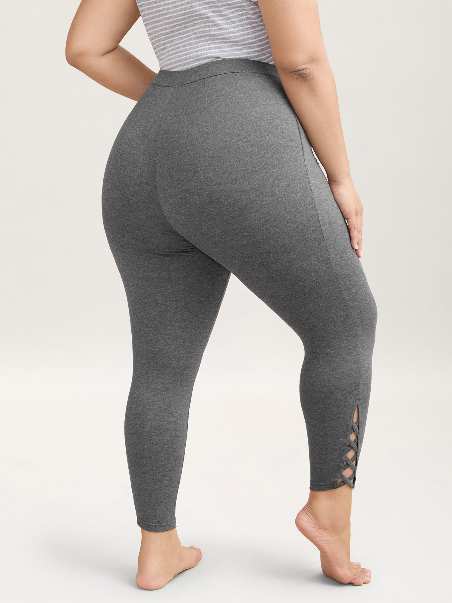 Heathered Mid-Rise Skinny-Fit Leggings