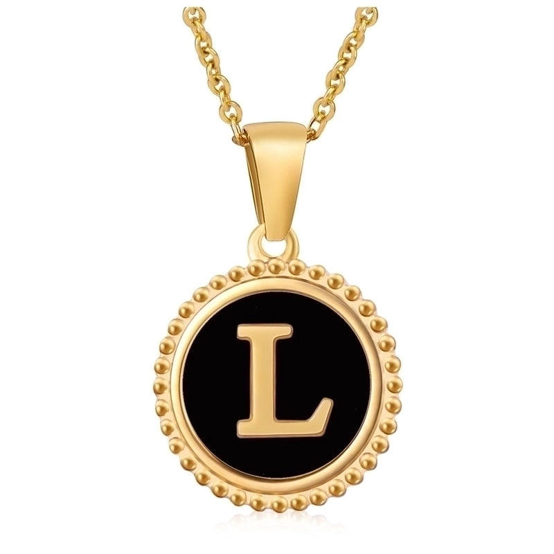 Stainless Steel Fashion Enamel Plating Letter Pendant Necklace