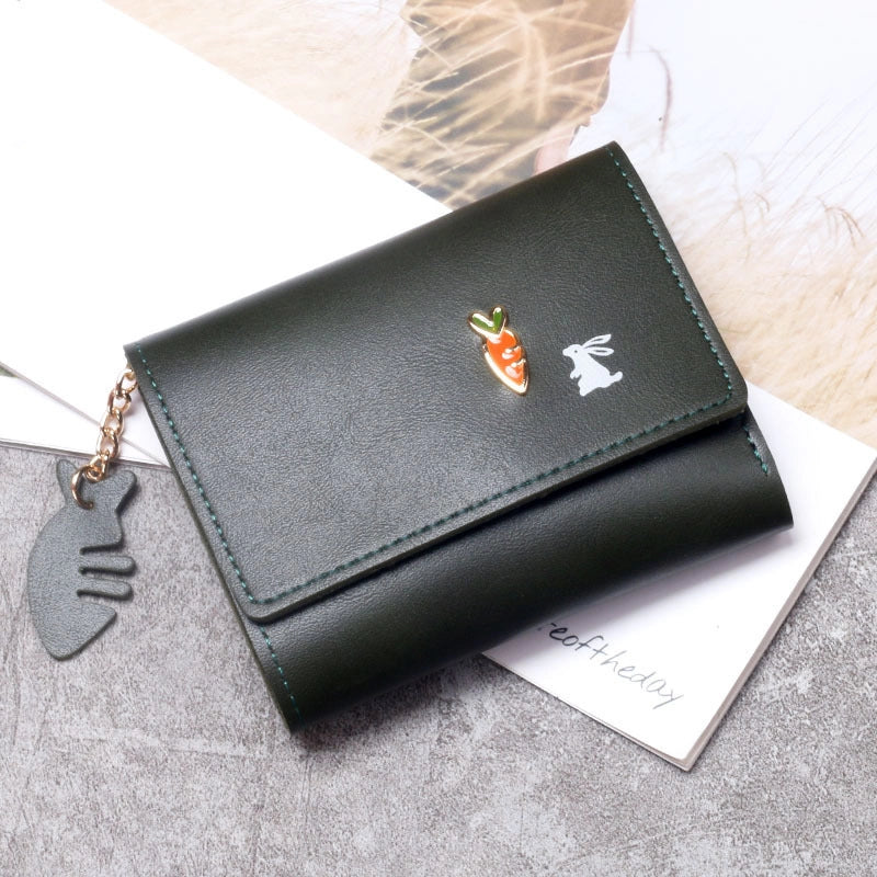 Women's Rabbit Carrot Pu Leather Open Wallets