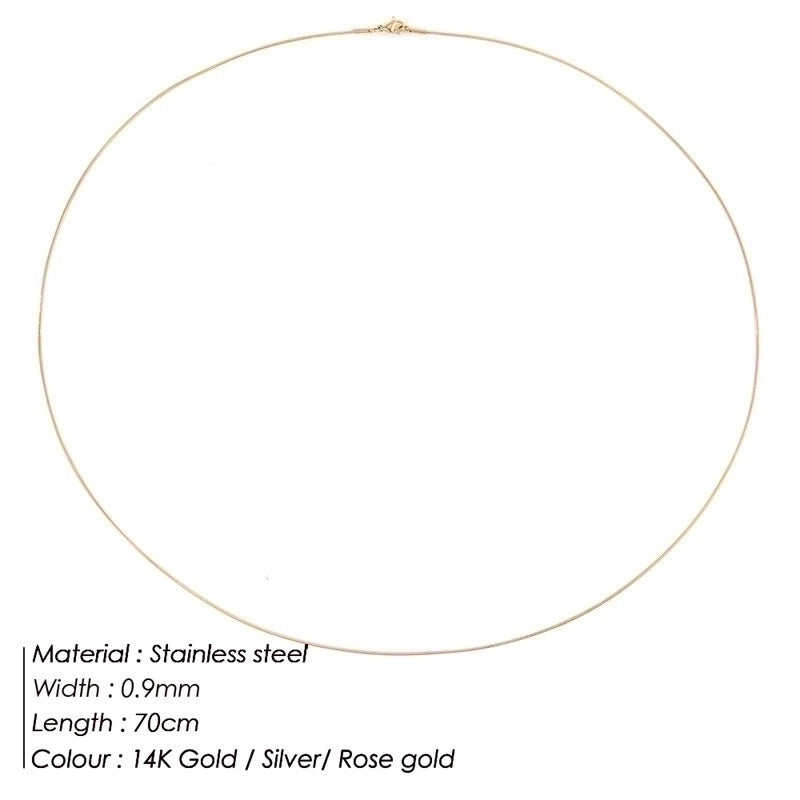 Stainless Steel 14K Gold Plated Fashion Plating U Shape Necklace