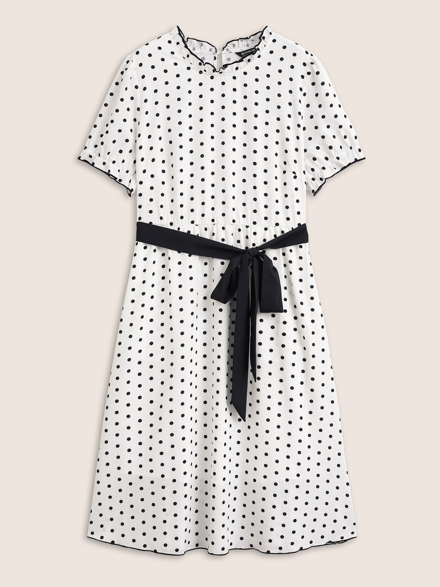 Bow Polka Dot Midi Dress