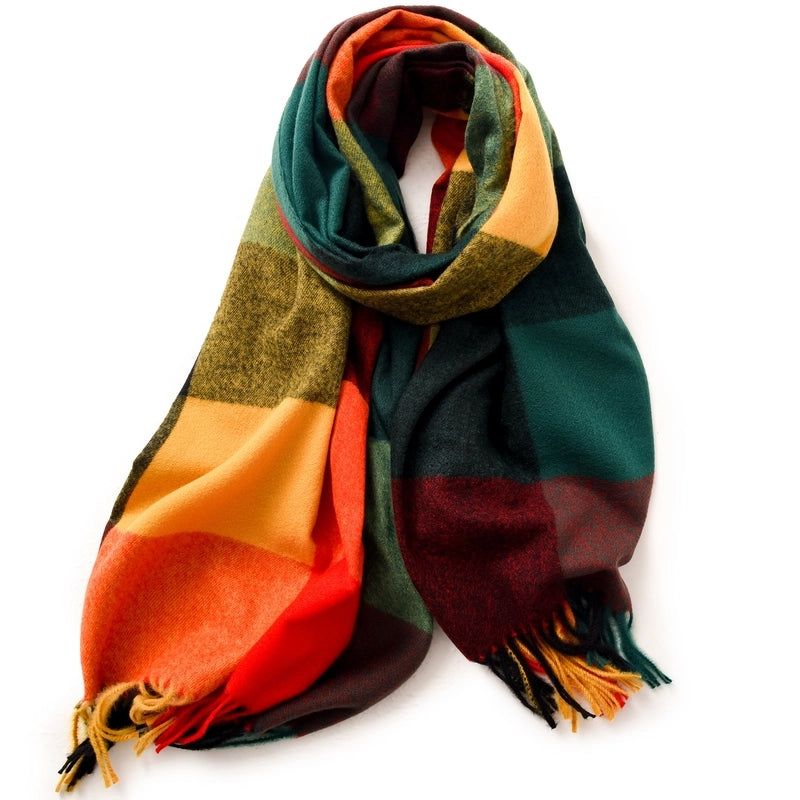 Women's Minimalist Color Block Polyester Printing Scarf