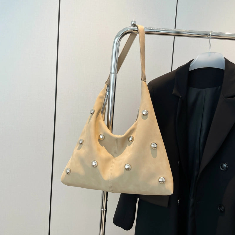 Women's Pu Leather Solid Color Vintage Style Dumpling Shape Zipper Shoulder Bag