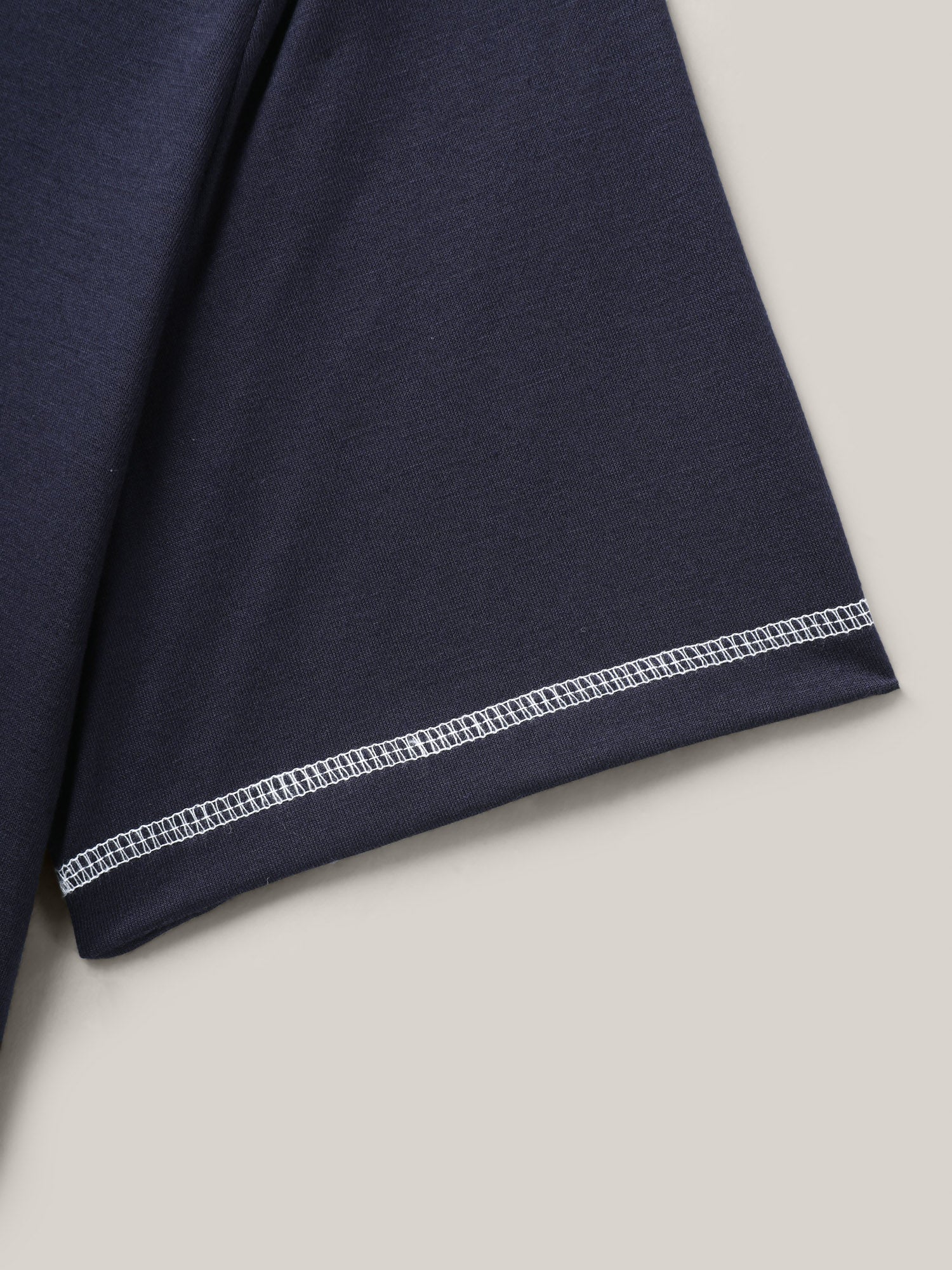 Overlap Hem Round Neck T-Shirt