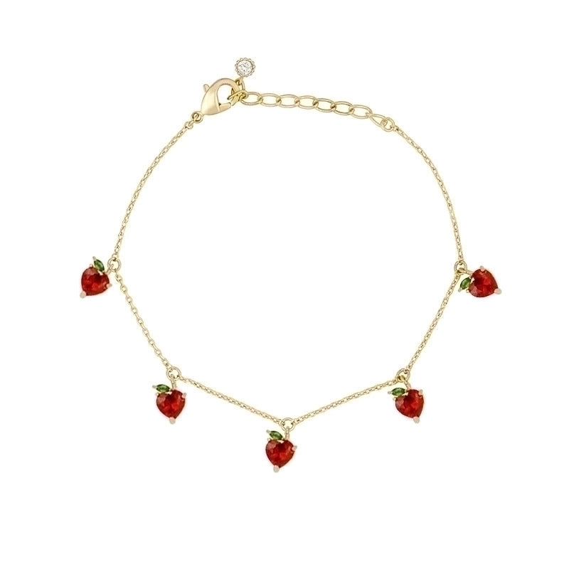 Copper Cable Chain Inlaid Zircon Fruit Artificial Gemstones Bracelets