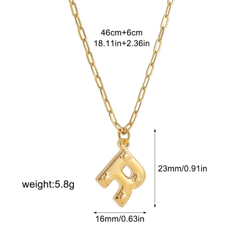 Preppy Style Solid Color Shiny Letter 304 Stainless Steel Pendant Necklace