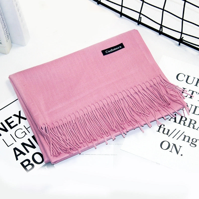 Autumn And Winter New Solid Color Scarf Sweet Wind Imitation Cashmere Scarf Women's Warm Scarf Fashion Shawl