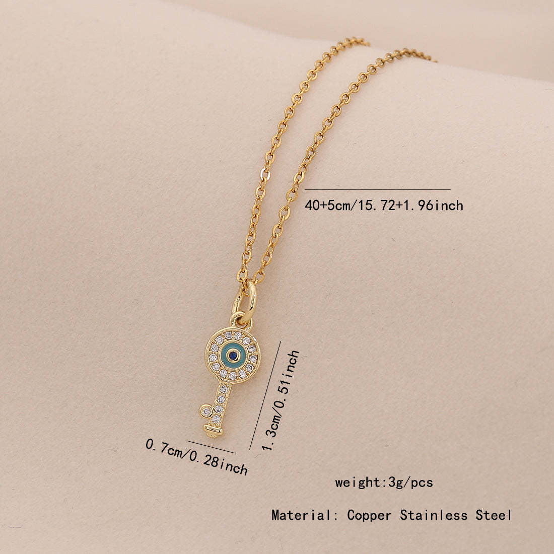 Dripping Oil Eye Pendant Necklace Personalized Stainless Steel Necklace N1516